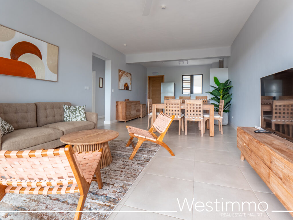 appartement de 2 chambres dans une residence securisée avec piscine commune proche de westcost, sparc, mall cascavelle, plage de flic en flac