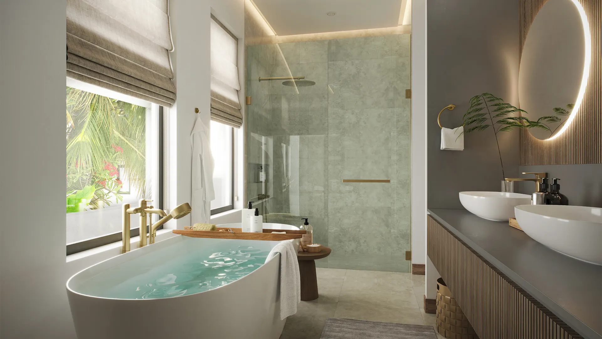 Salle de bain suite villa 27° West Domaine de Palmyre