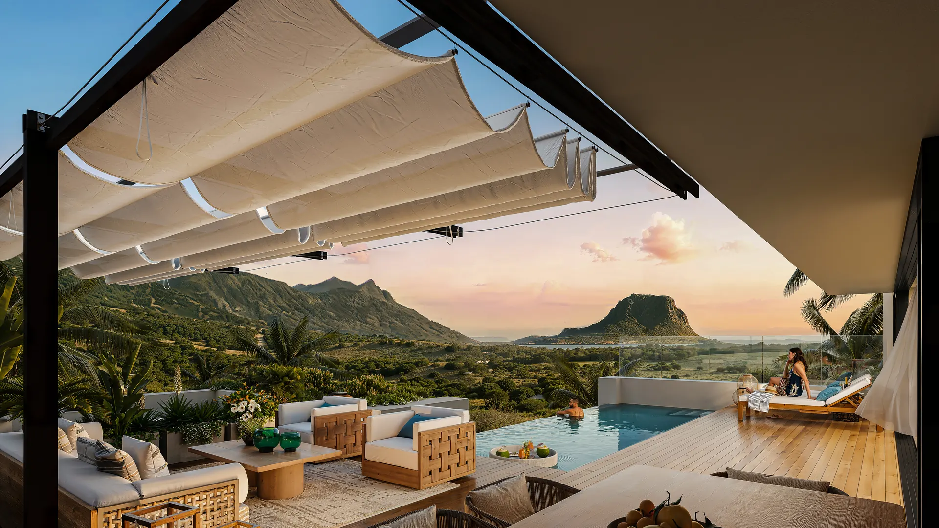 27° West villa de luxe avec terrasse et vue montagne au Domaine de Palmyre île Maurice