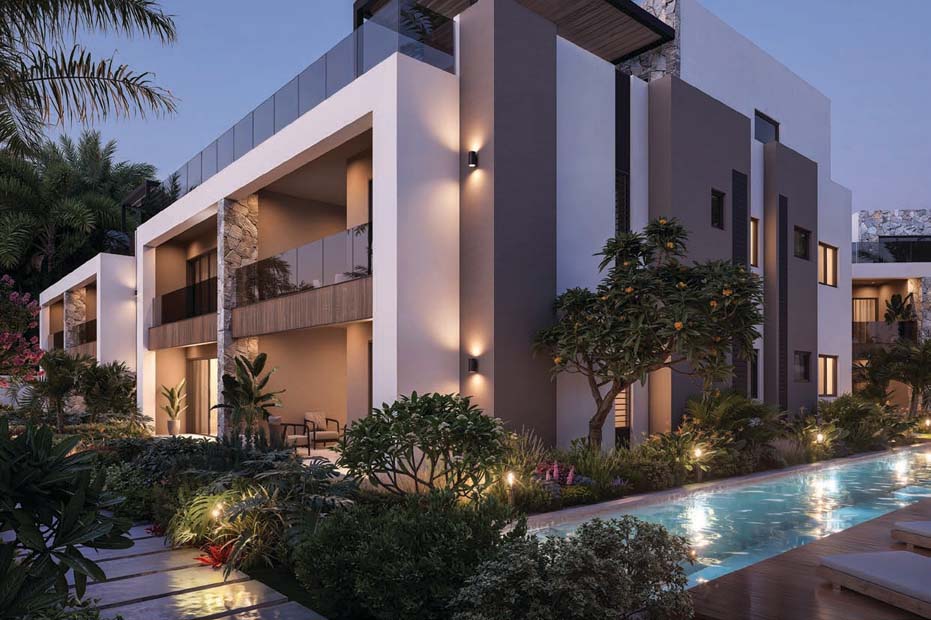 Perspective résidence AMALI Tamarin vue mer île Maurice