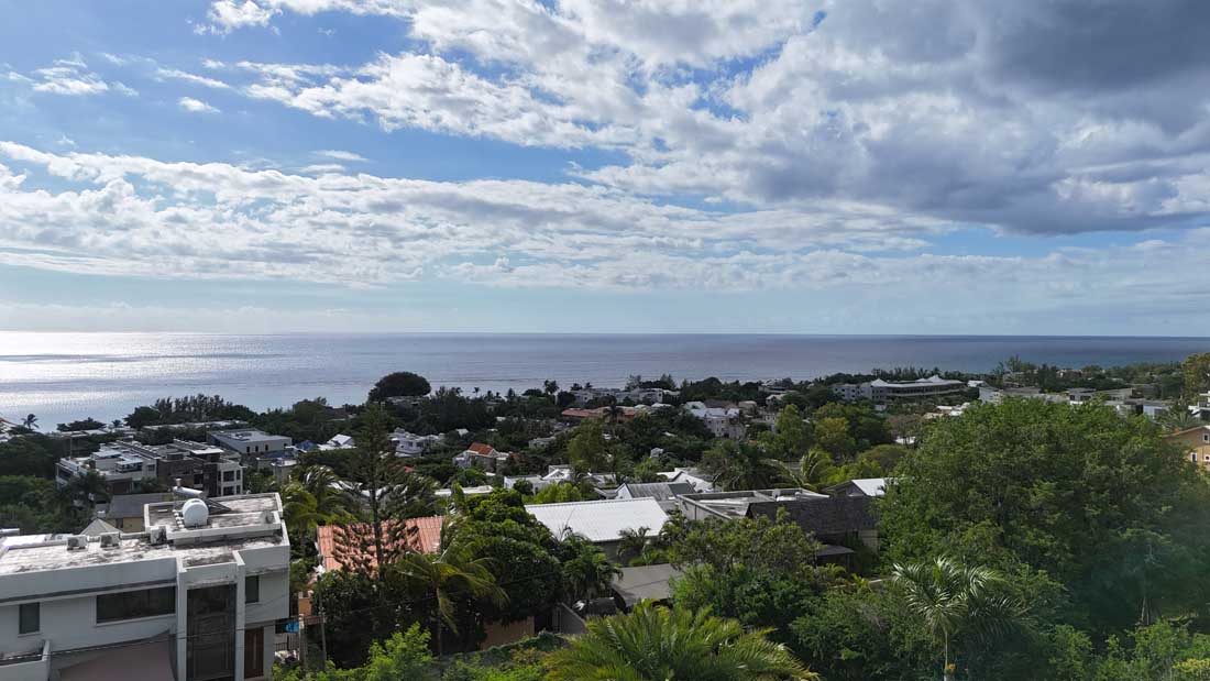 Vue drone Tamarin côte Ouest lagon île Maurice