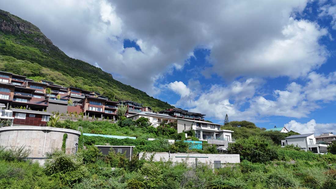 Vue drone penthouses résidences A Sunset Bay Tamarin