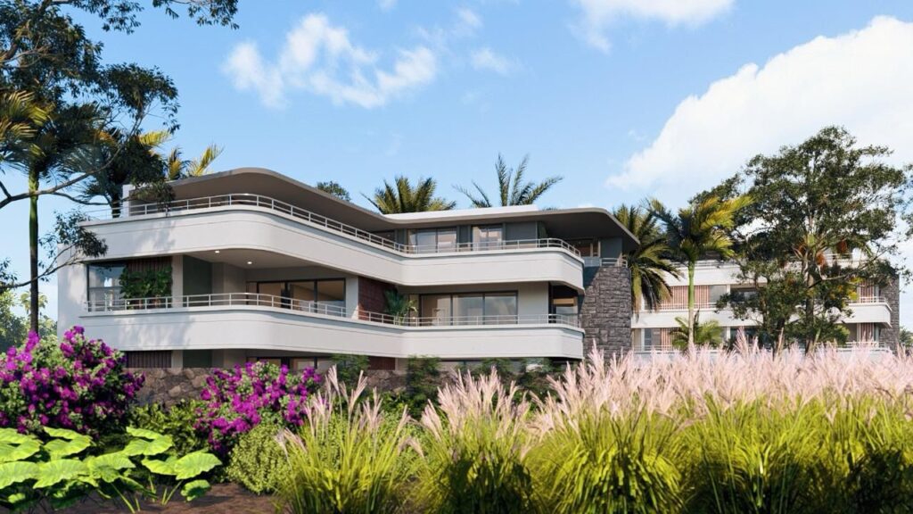 Overview of the Oreva residence in Piton in northern Mauritius