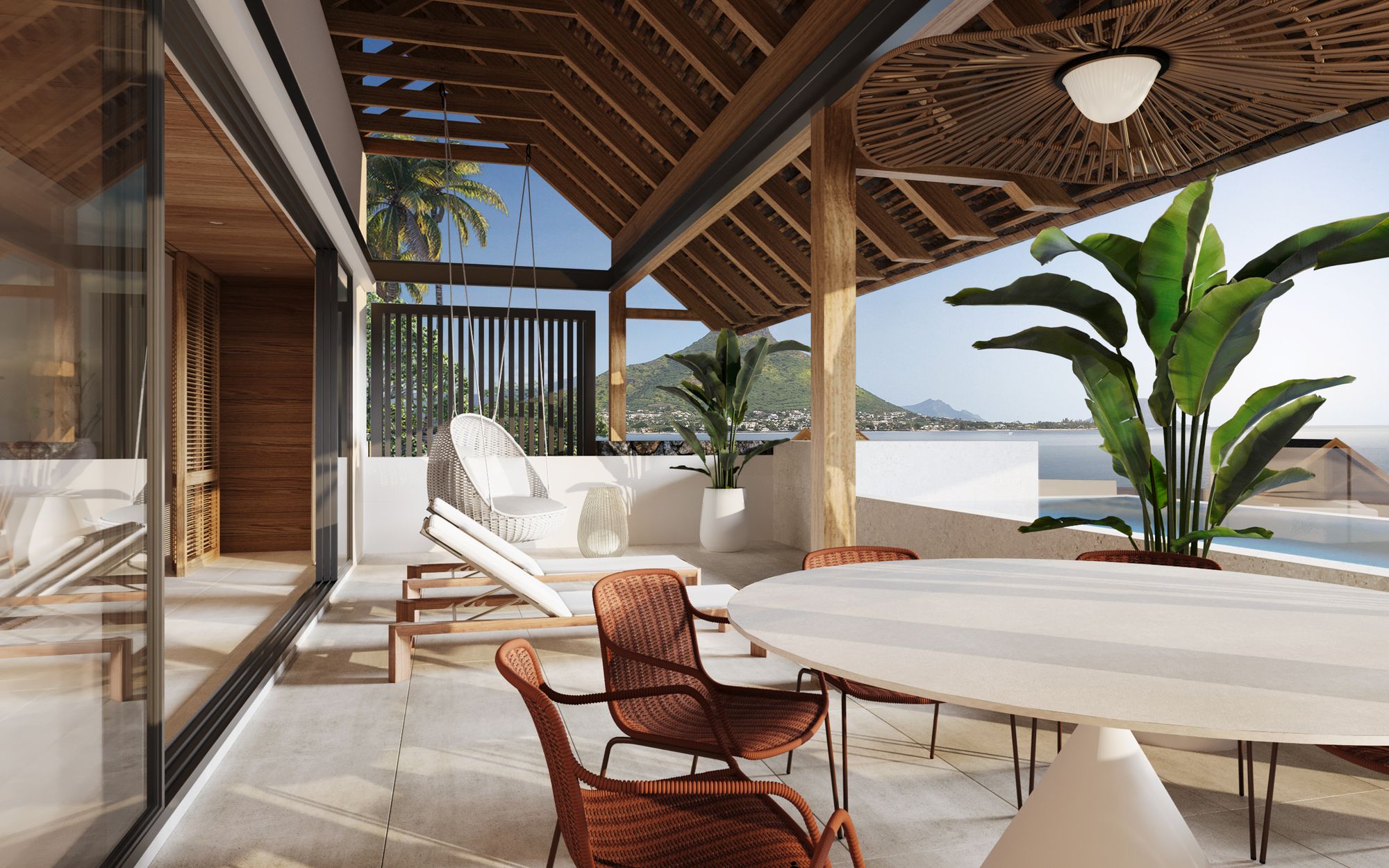 Two exclusive penthouses suspended above the lagoon