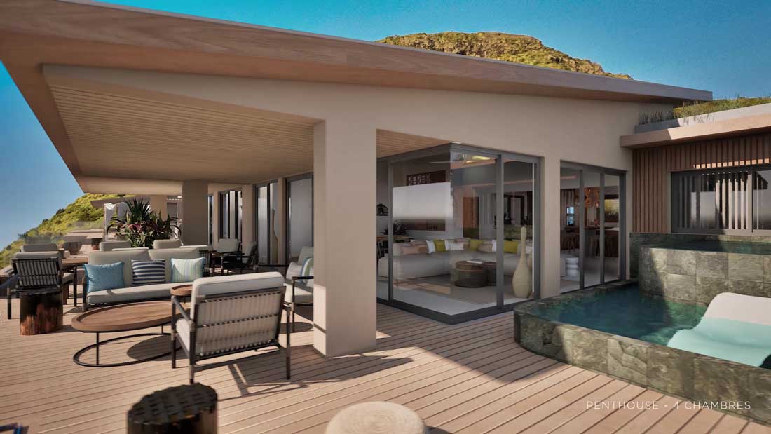 Piscine à débordements penthouse Sunset Bay Tamarin île Maurice