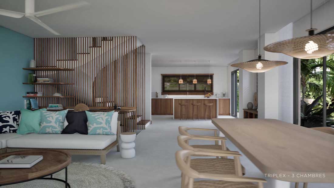 Jardin privatif triplex Sunset Bay Tamarin végétation tropicale