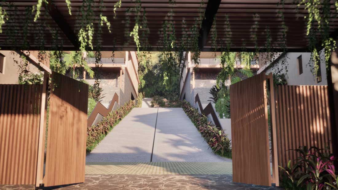 Extérieur résidence Sunset Bay Tamarin île Maurice