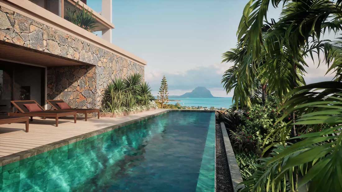 Sunset Bay Tamarin extérieur nuit éclairage