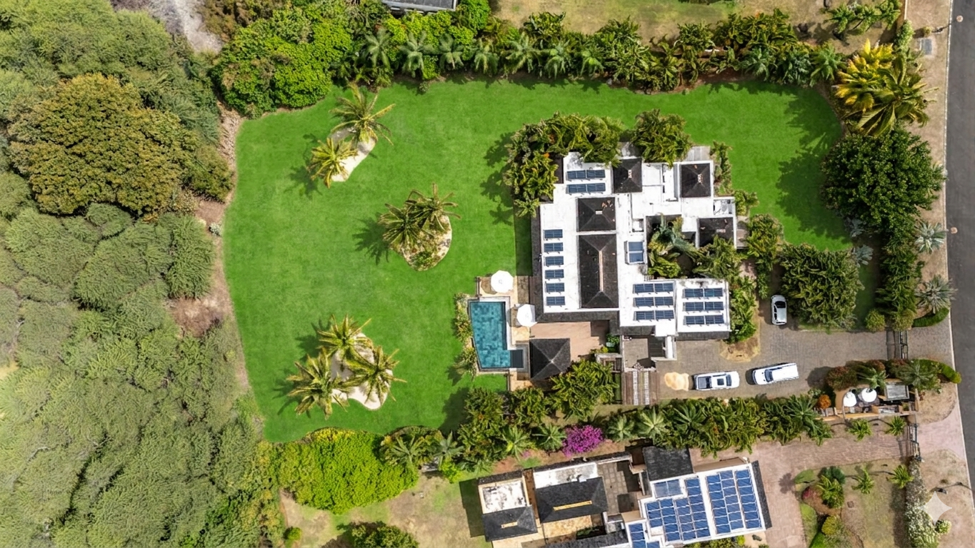 Vue domaine Tamarina Golf Estate Beach Club Tamarin côte Ouest île Maurice