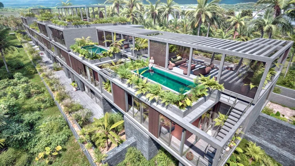 Terrasse rooftop privative d'un appartement Crystal Cove, Roches Noires, île Maurice