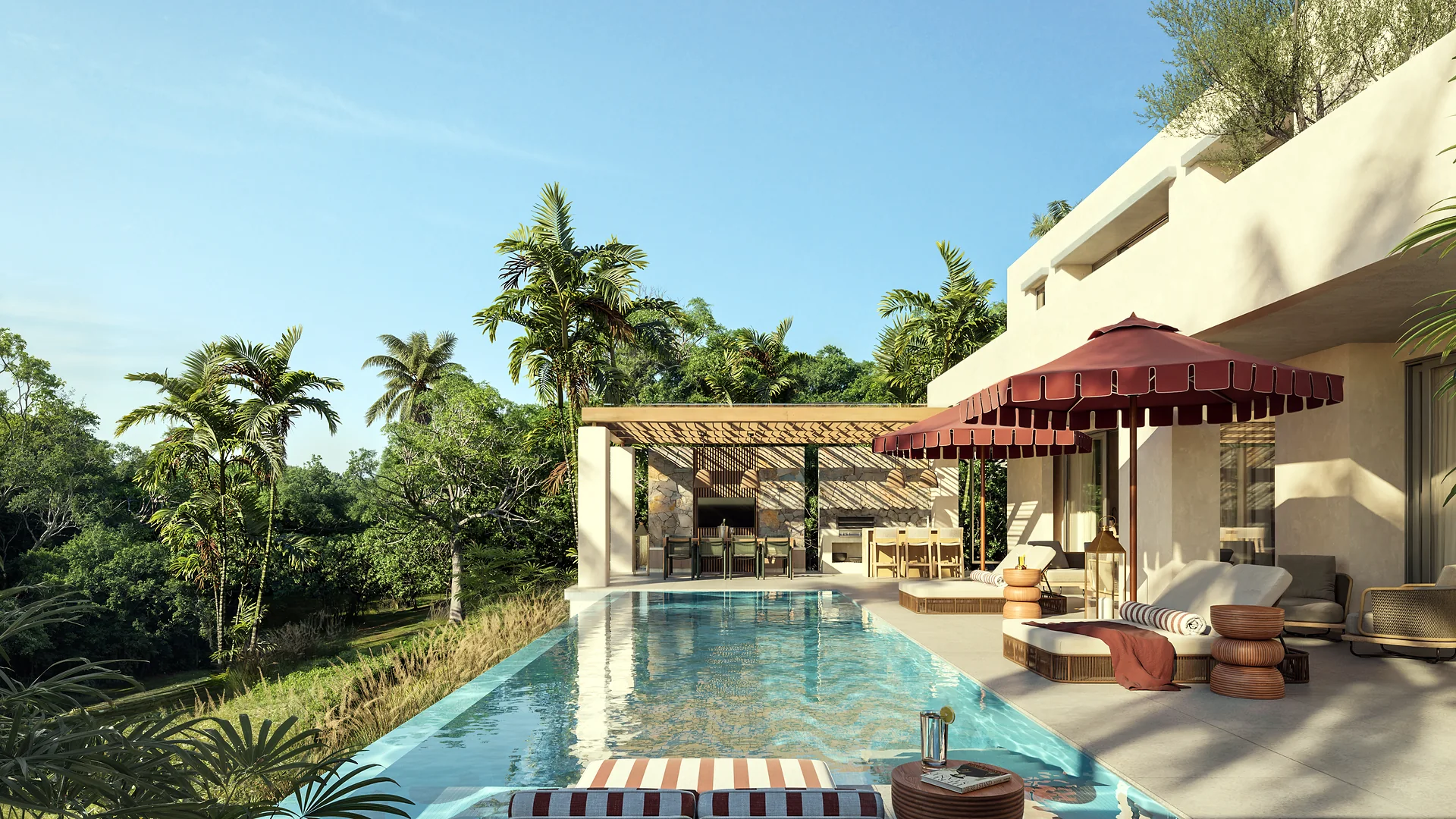 Salon ouvert sur terrasse Villa Valriche by YOO île Maurice