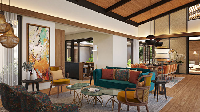 Interior view of the luxurious Villa S at Harmonie Golf Villas, Black River, Mauritius, offered by Westimmo Luxury Real Estate