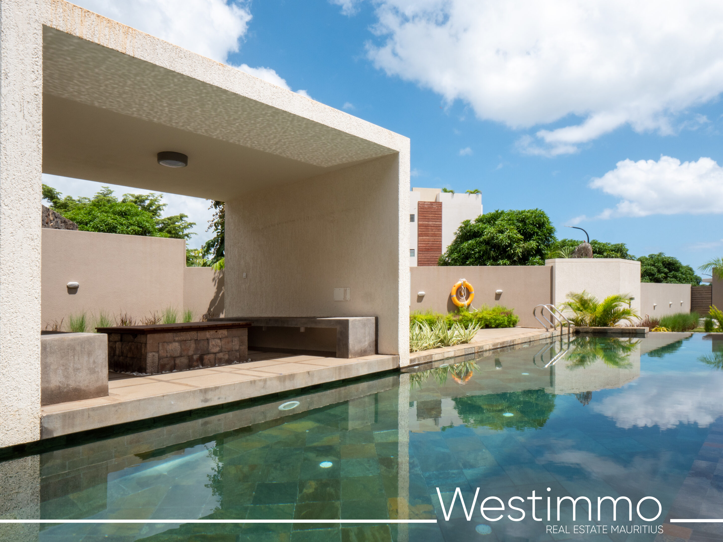 Westimmo offer this bright 3 bed apartment for rent flic en flac in secure residence with pool