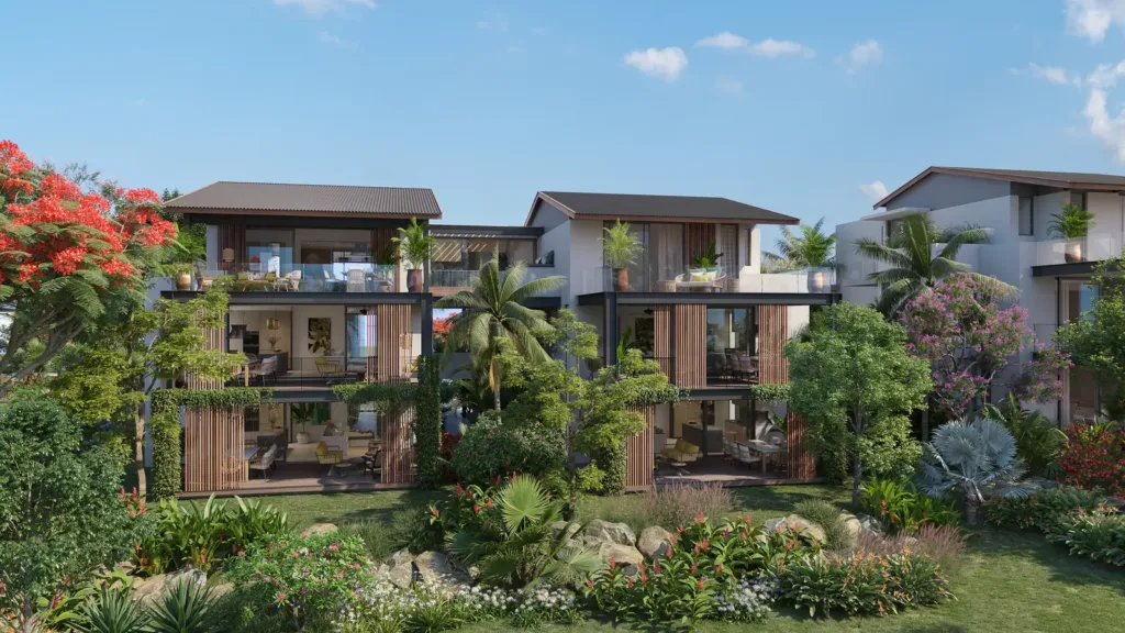 Résidence d’appartements de L’Écho des Champs dans un jardin tropical, Anahita Beau Champ