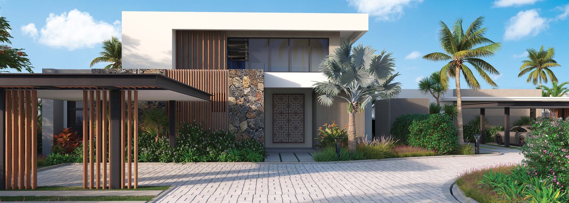 Villa Auralis à Azuri, entrée et carport