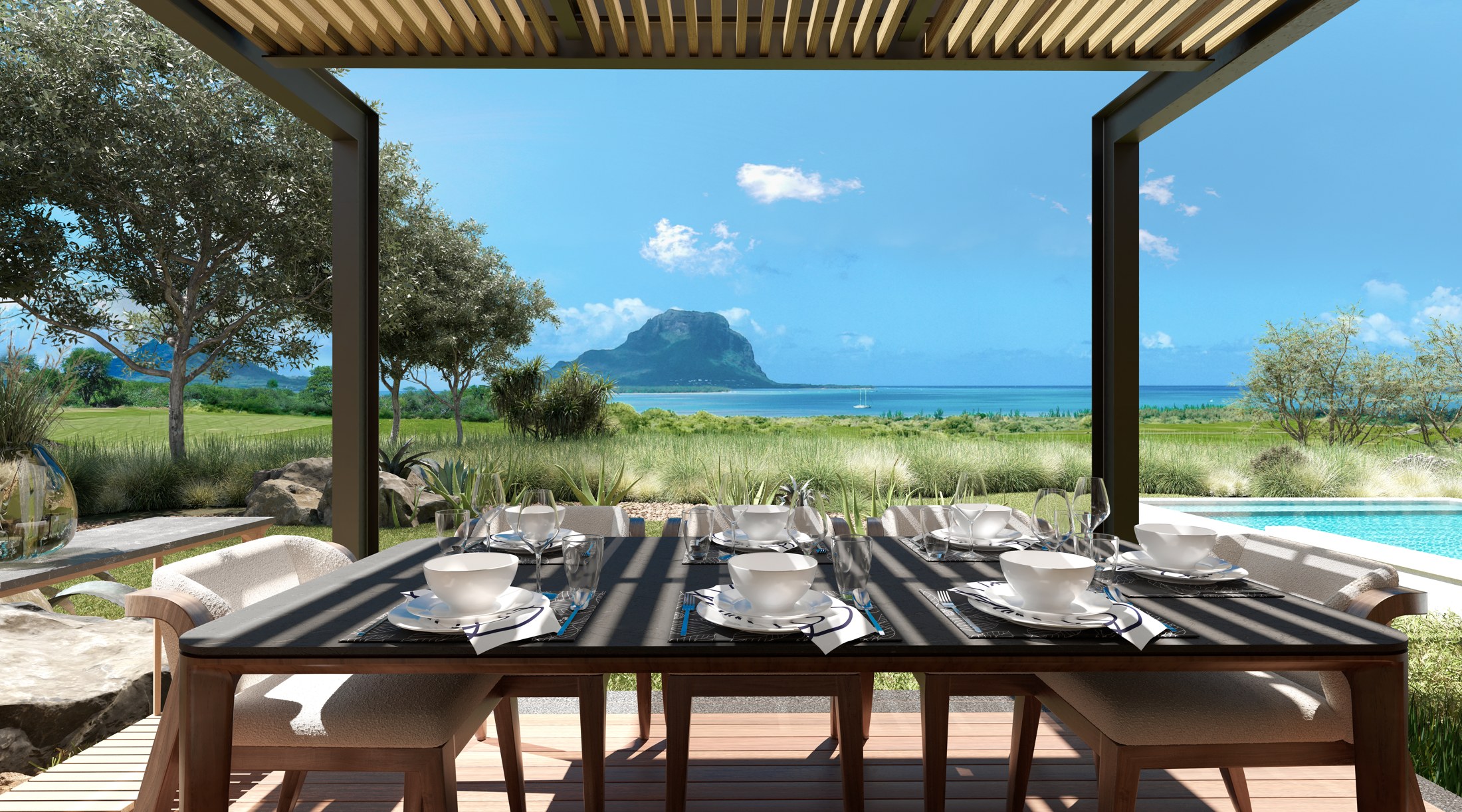 Villa Harmonie avec vue océan et Le Morne