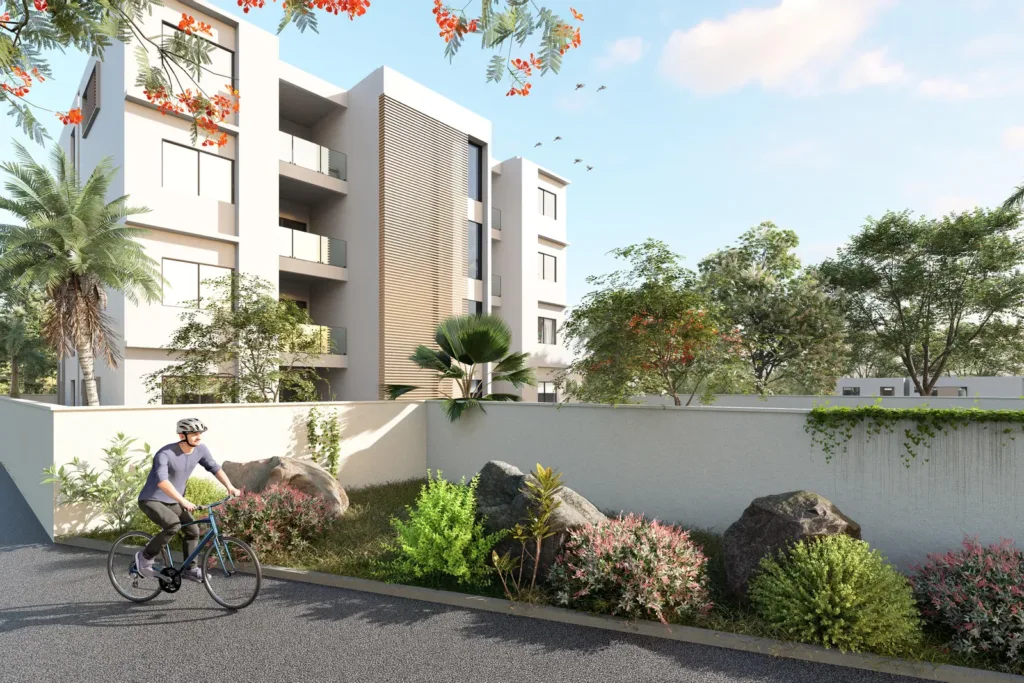 L’immeuble de la résidence Le Loft, Beau Bassin, île Maurice (illustration)