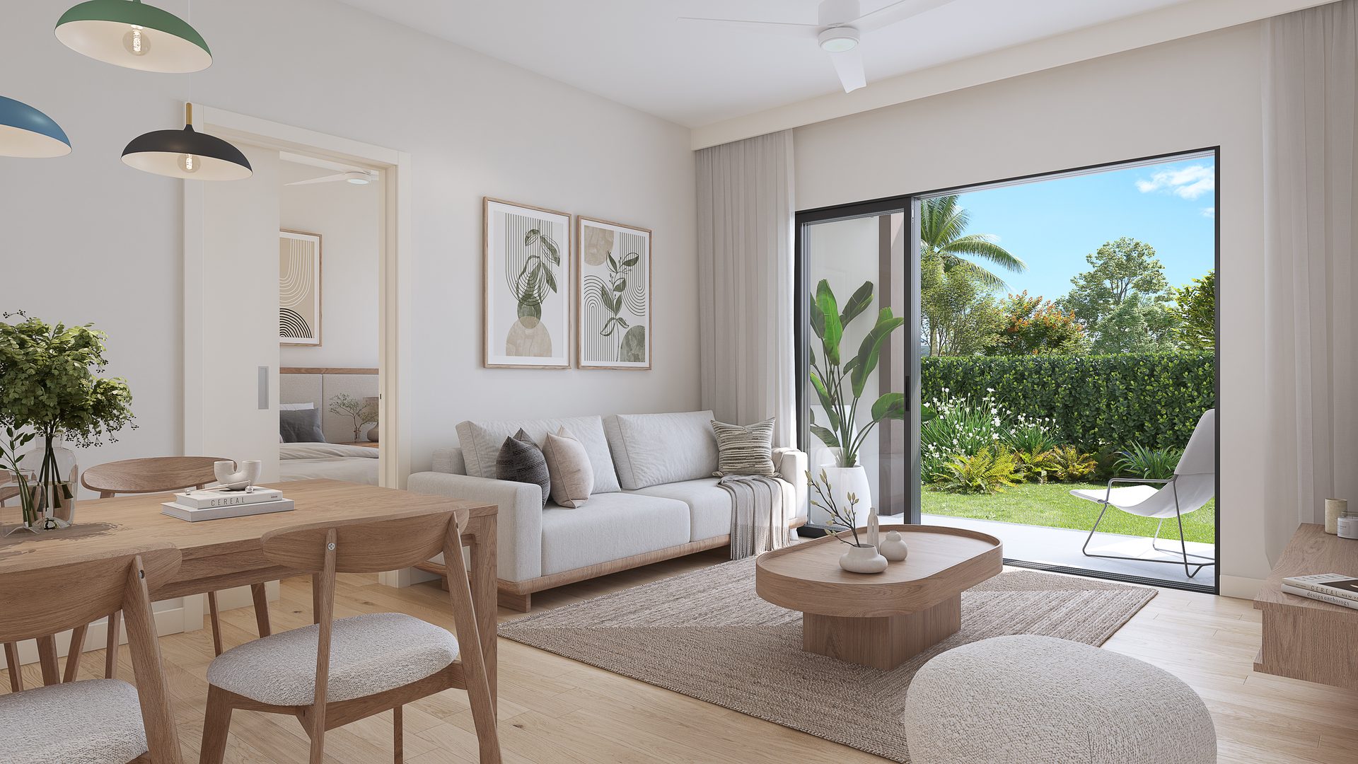 Séjour d’un appartement 2 chambres aux Méléanes, Azuri île Maurice