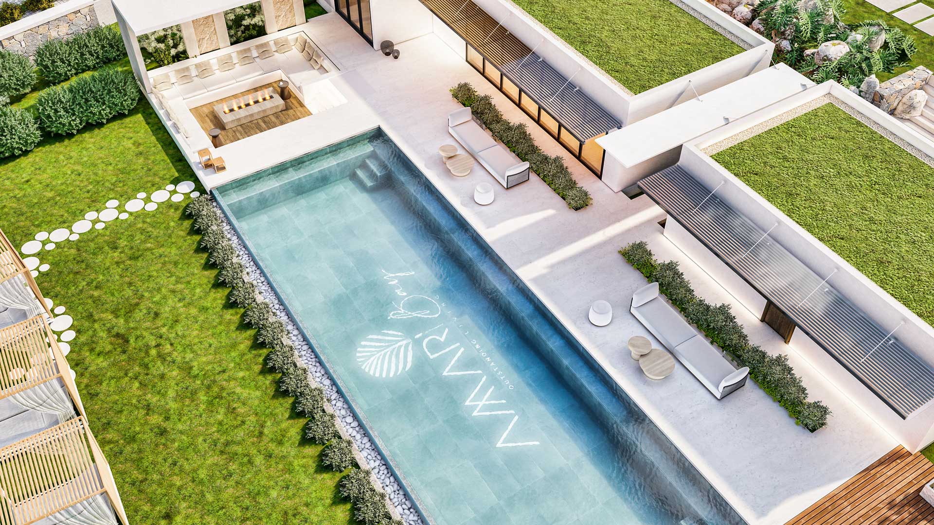 Vue aérienne du luxueux projet PDS AMARI BAY à Tamarin, Île Maurice par Westimmo Luxury Real Estate Mauritius