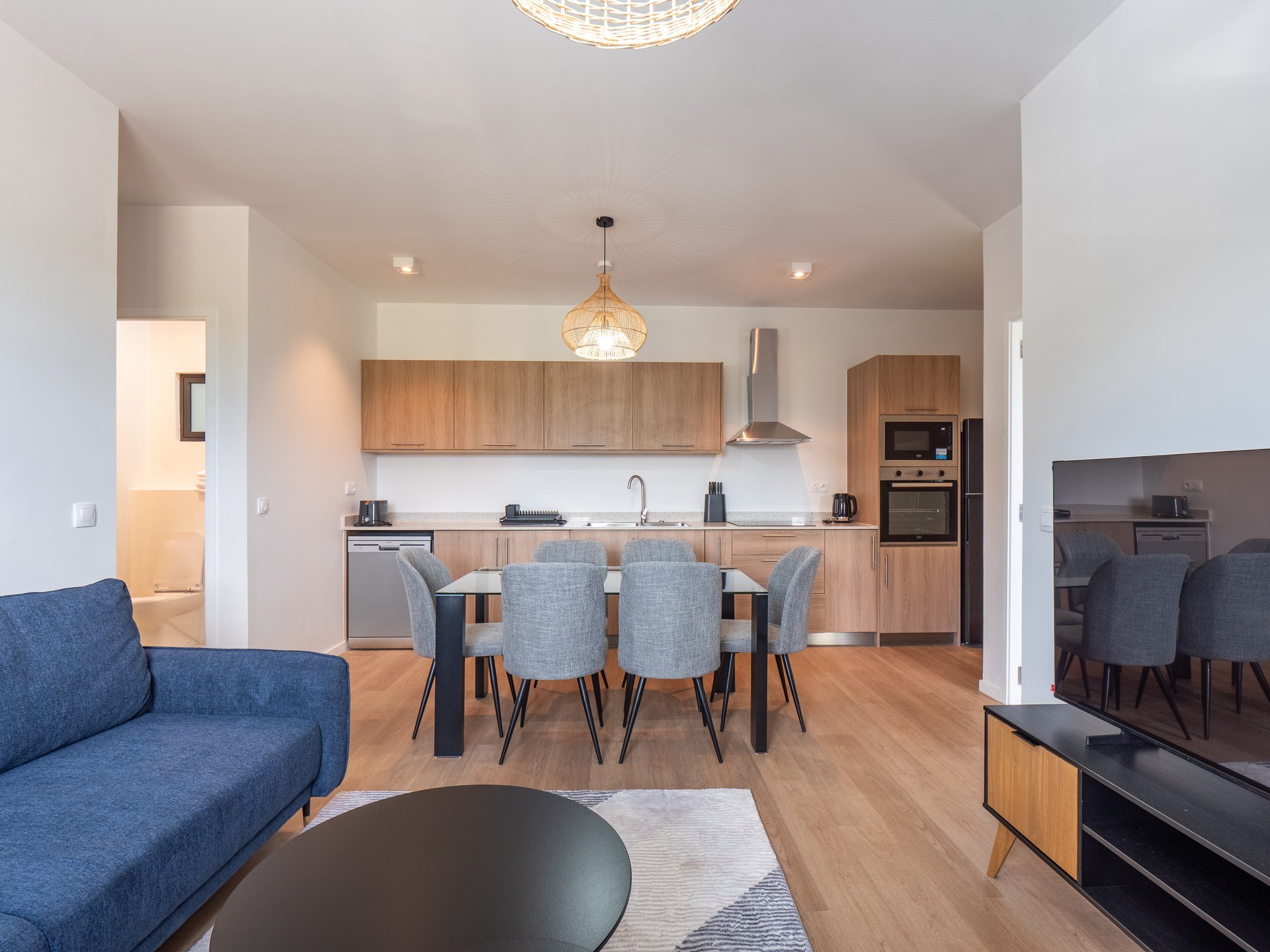 Séjour lumineux d’un appartement à O’Patio, Cap Tamarin