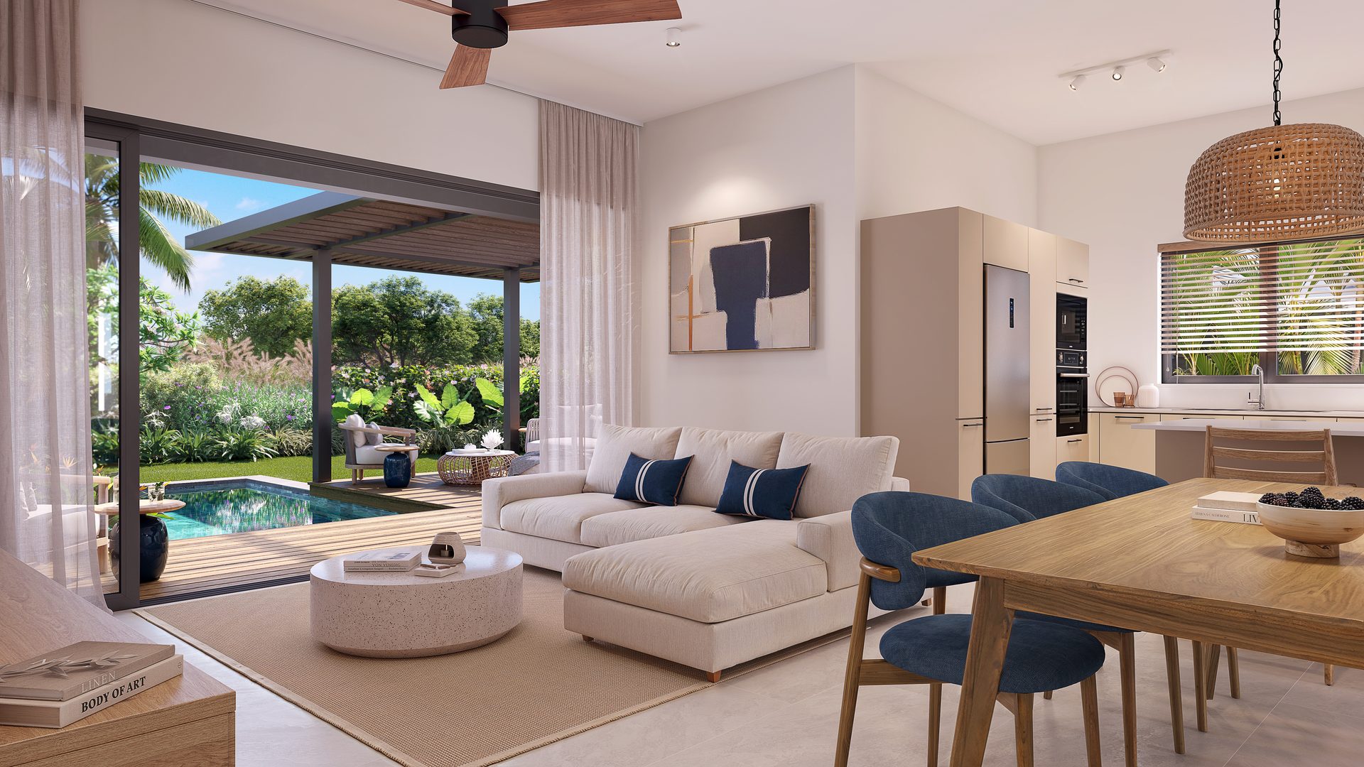 Séjour d’un townhouse Ophélys à Azuri, île Maurice