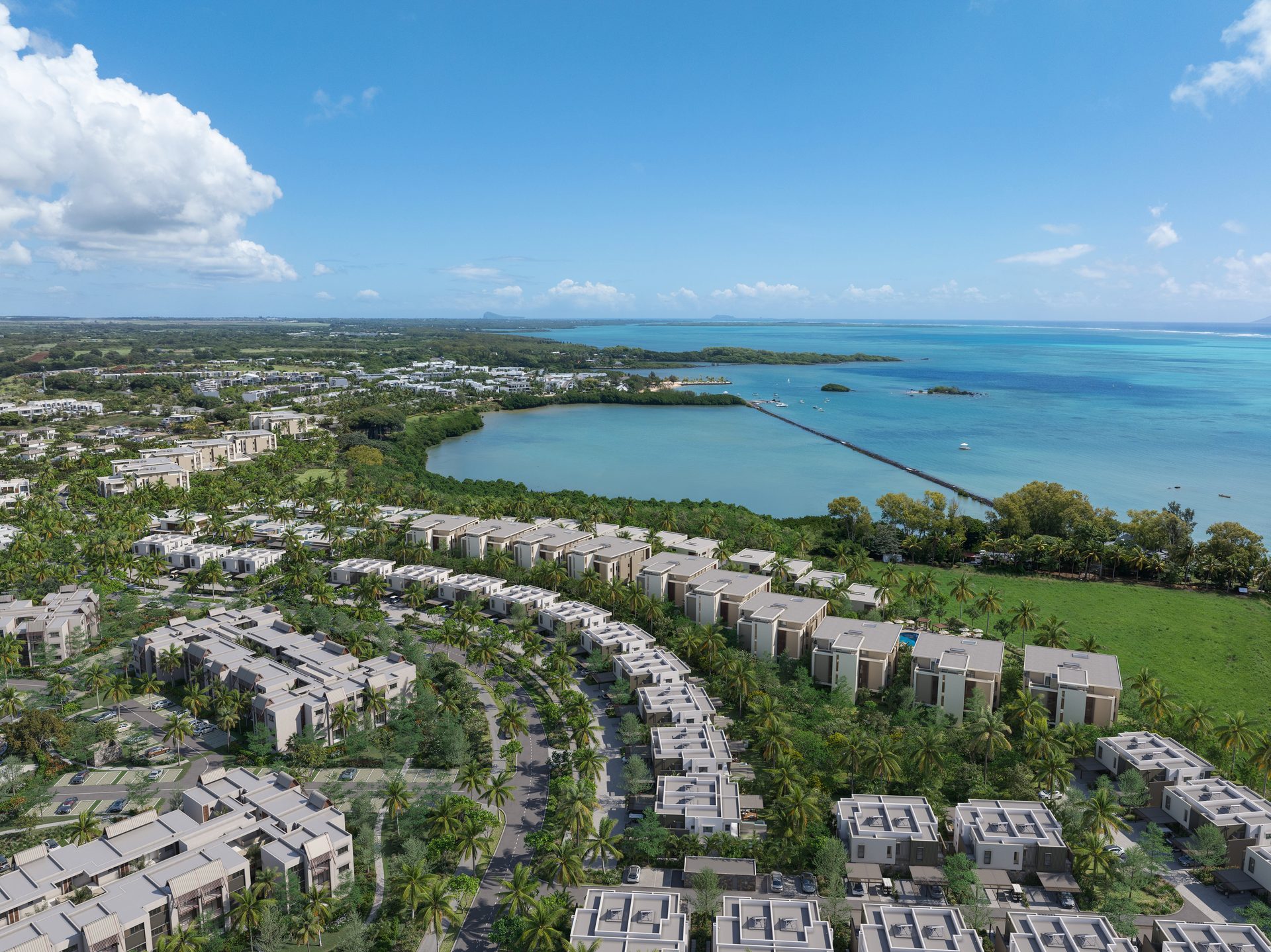 Ophélys à Azuri, vue aérienne du Quartier de l’Océan