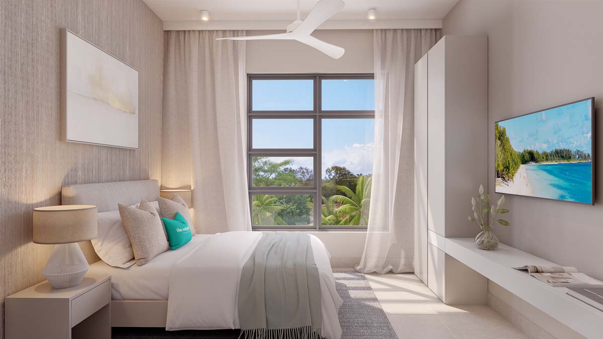 Chambre principale appartement The Solaya ile Maurice