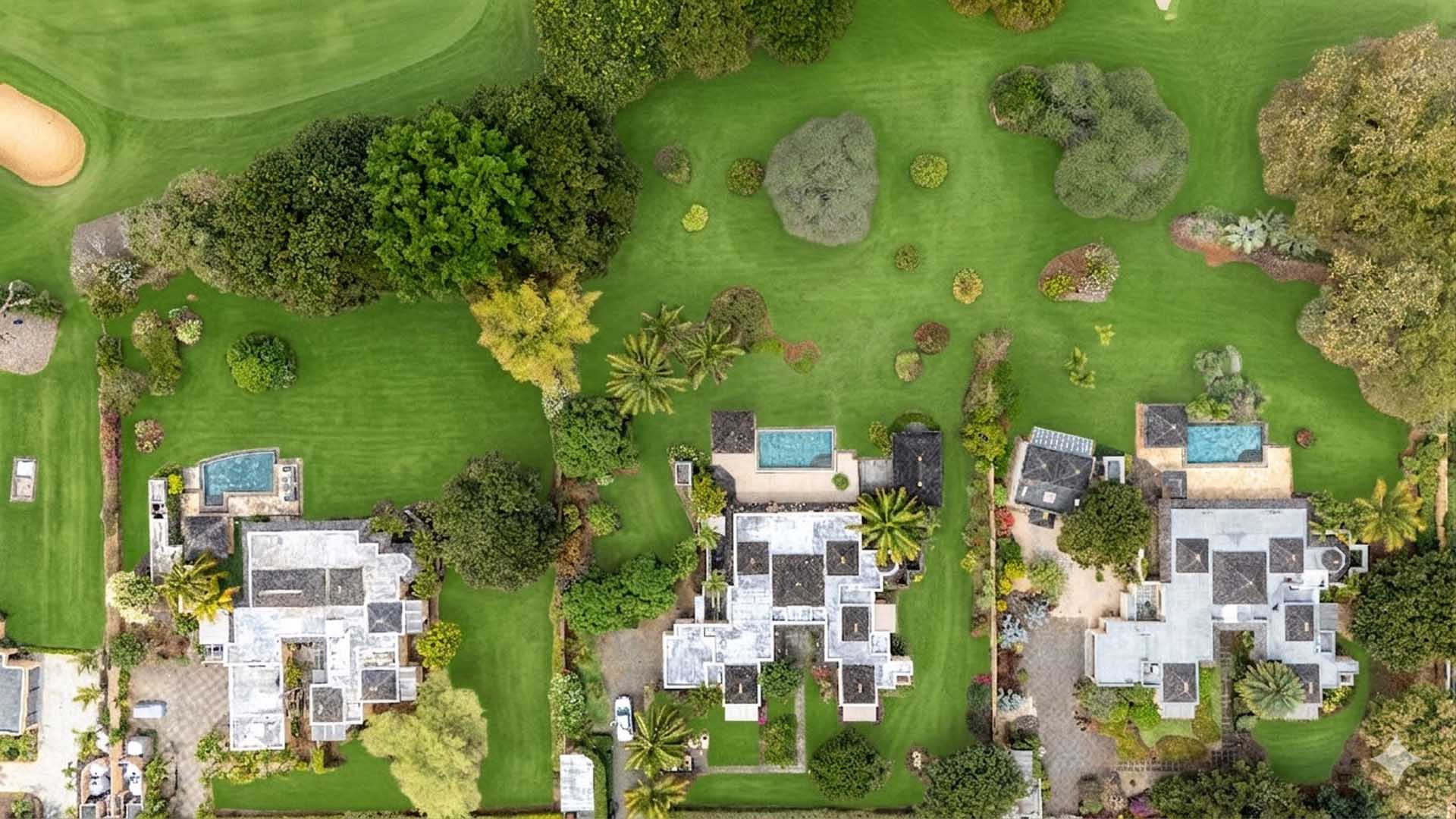 Vue aérienne domaine Tamarina Golf Estate Tamarin côte Ouest île Maurice