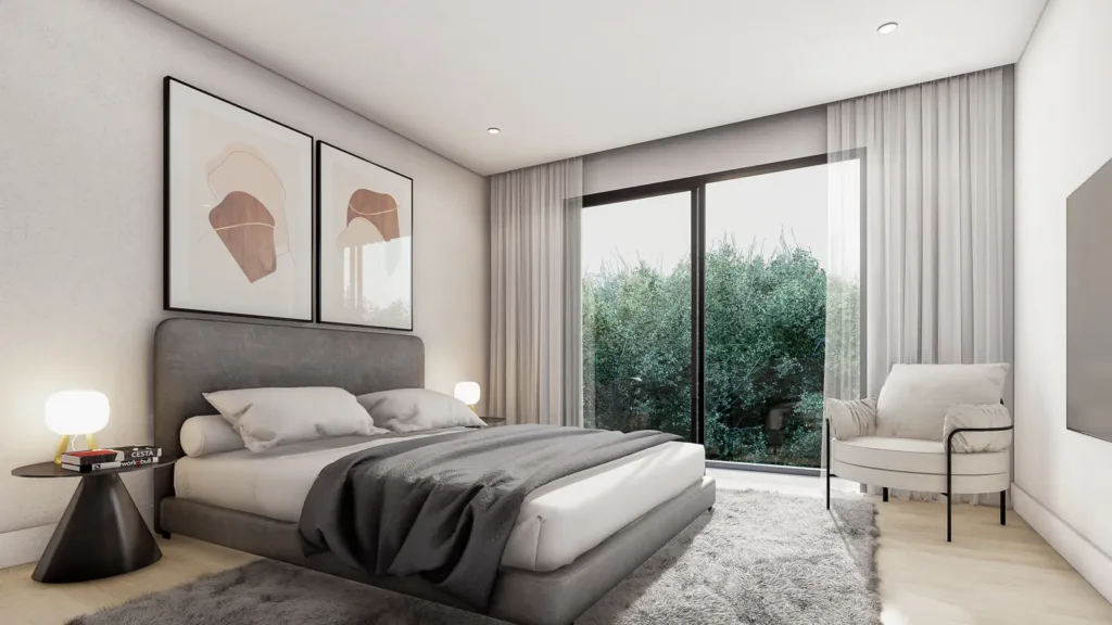 Chambre d’un appartement de la résidence Vantage, Beau Bassin, île Maurice (illustration)