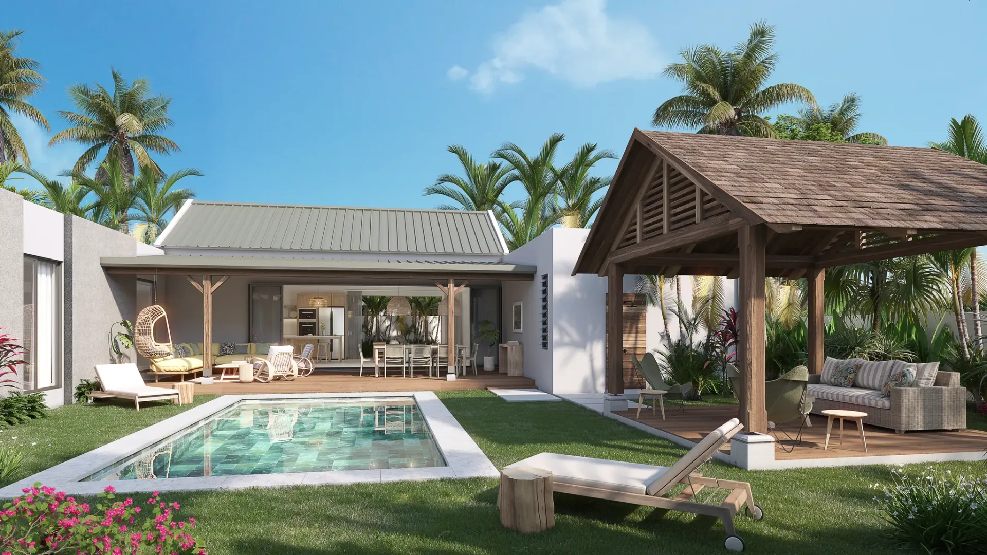 Villa Mauricia villa with private pool, garden and timber pavilion, Mont Mascal, Grand Baie, Mauritius (illustration)