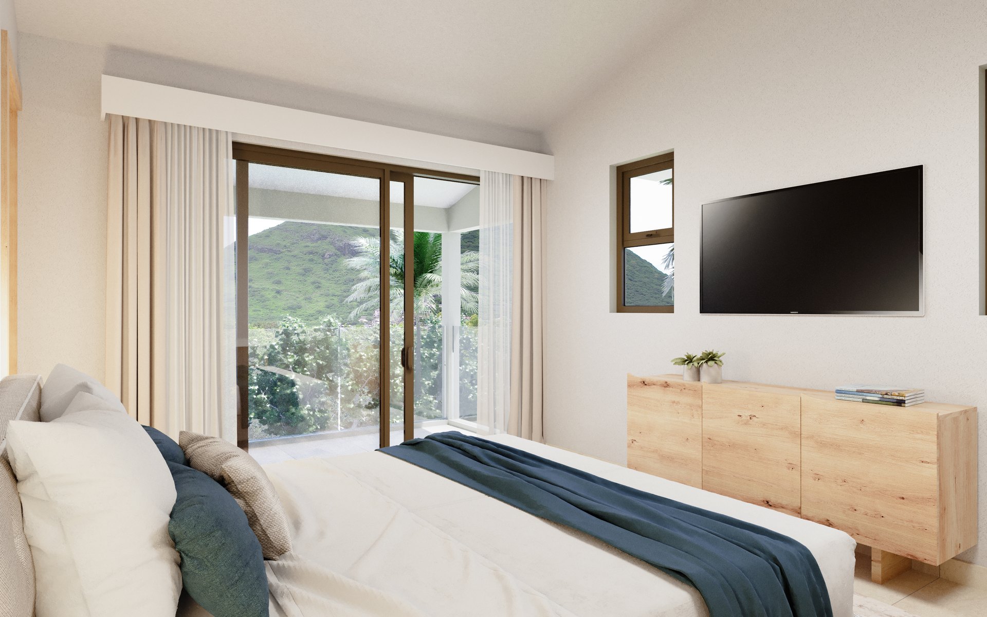 Chambre d’une villa A’loès à Cap Tamarin, île Maurice