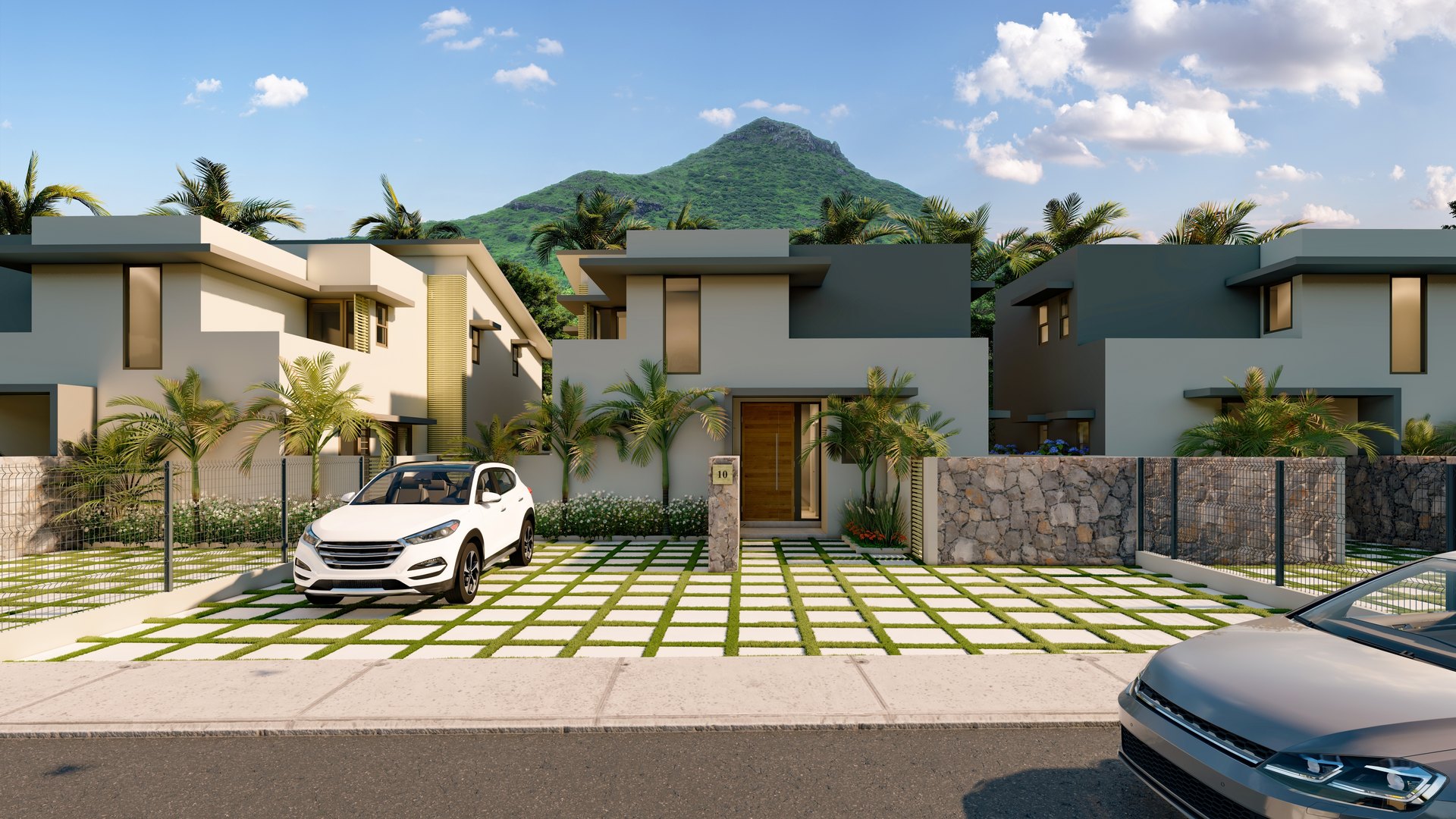 Entrée d’une villa A’loès à Cap Tamarin, île Maurice
