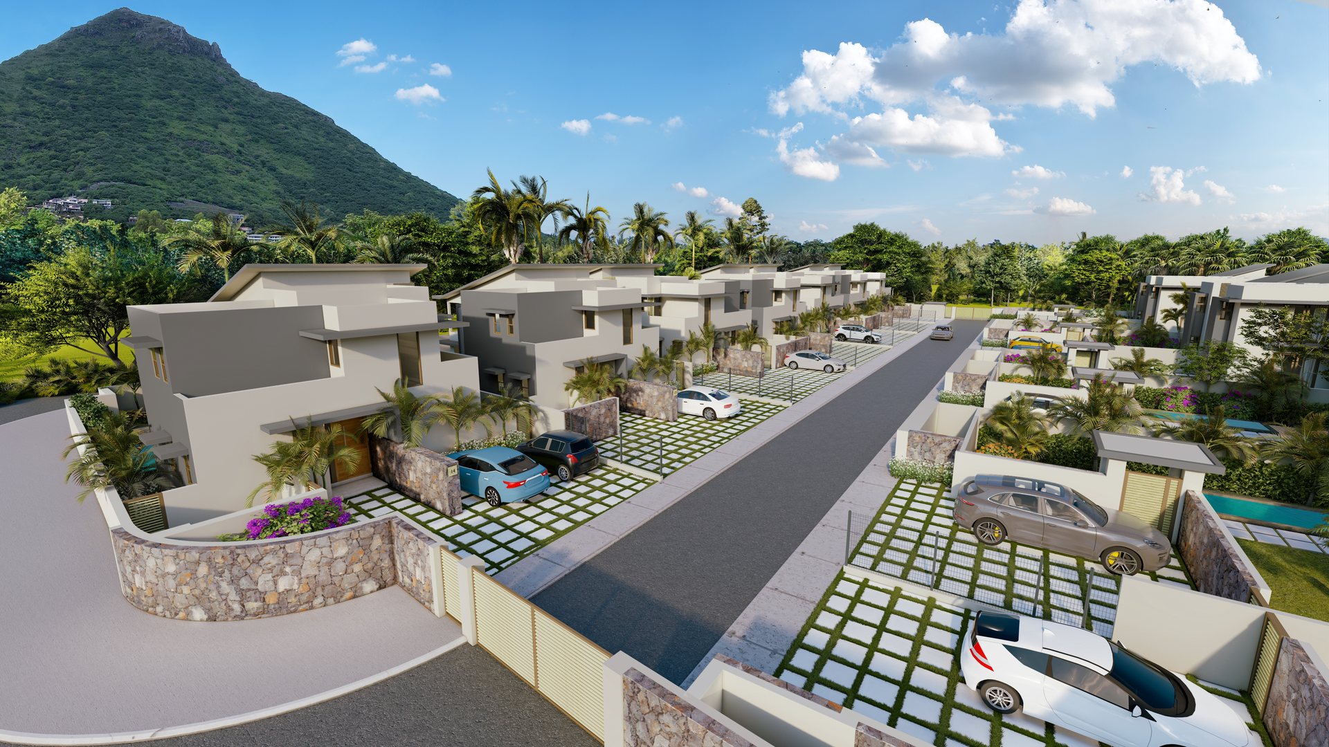 Villas A’loès à Cap Tamarin, vue aérienne, Tamarin île Maurice