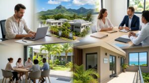 Créer son activité à l’île Maurice : travail, rendez-vous avec un conseiller et bureaux face aux montagnes de Moka
