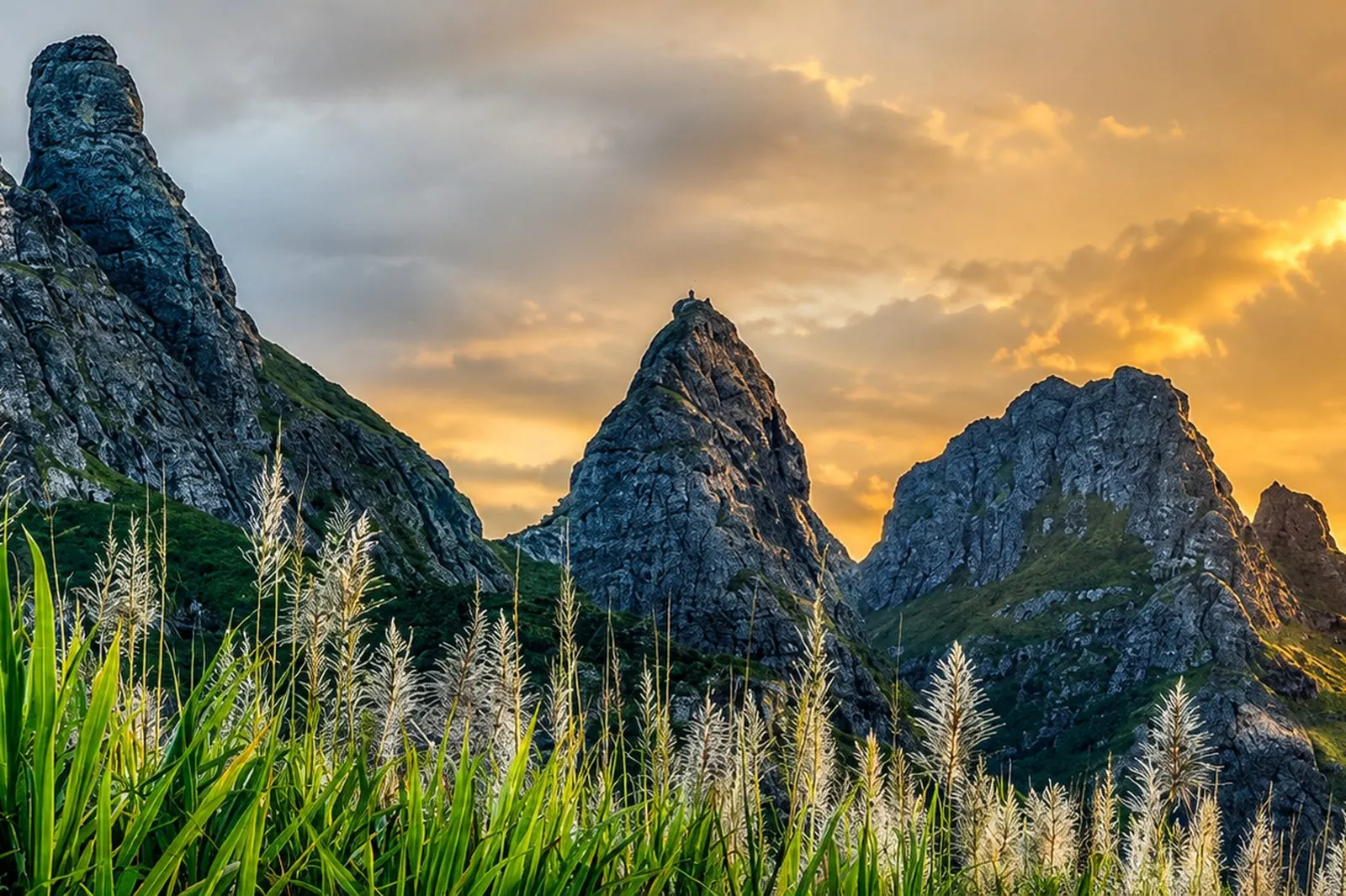 La montagne des Trois Mamelles et ses trois pics, ouest de l’île Maurice