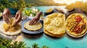 Dholl puri mauricien : la galette de rue garnie de puree de pois casses