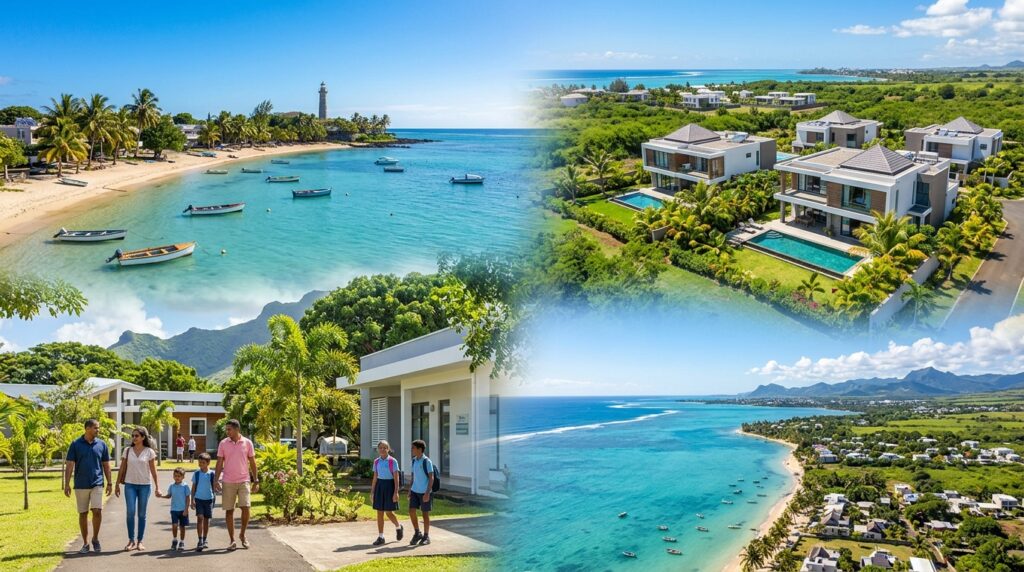 Leuchtturm und vulkanische Küste von Albion an der Westküste von Mauritius