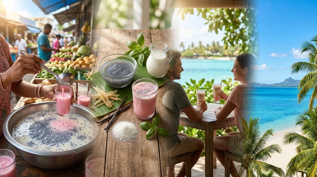 Alouda Rezept aus Mauritius: Milchgetränk mit Basilikumsamen