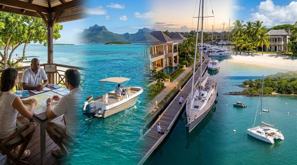 Boat mooring and marina berth for a property owner in Mauritius