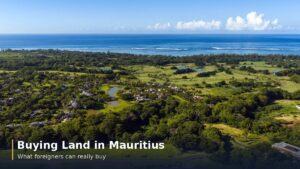 Aerial view of the Bel Ombre estate — buying land in Mauritius