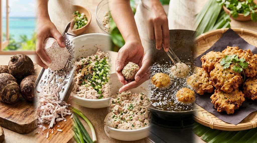 Gato Arouille: Mauritian Taro Fritters Recipe