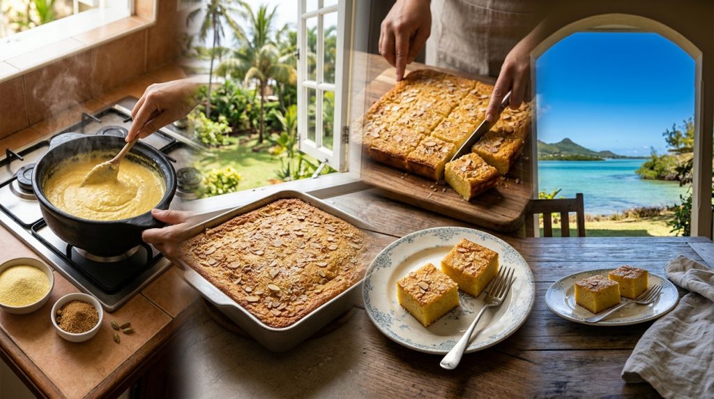 Poudine maïs: the Mauritian cornmeal pudding recipe
