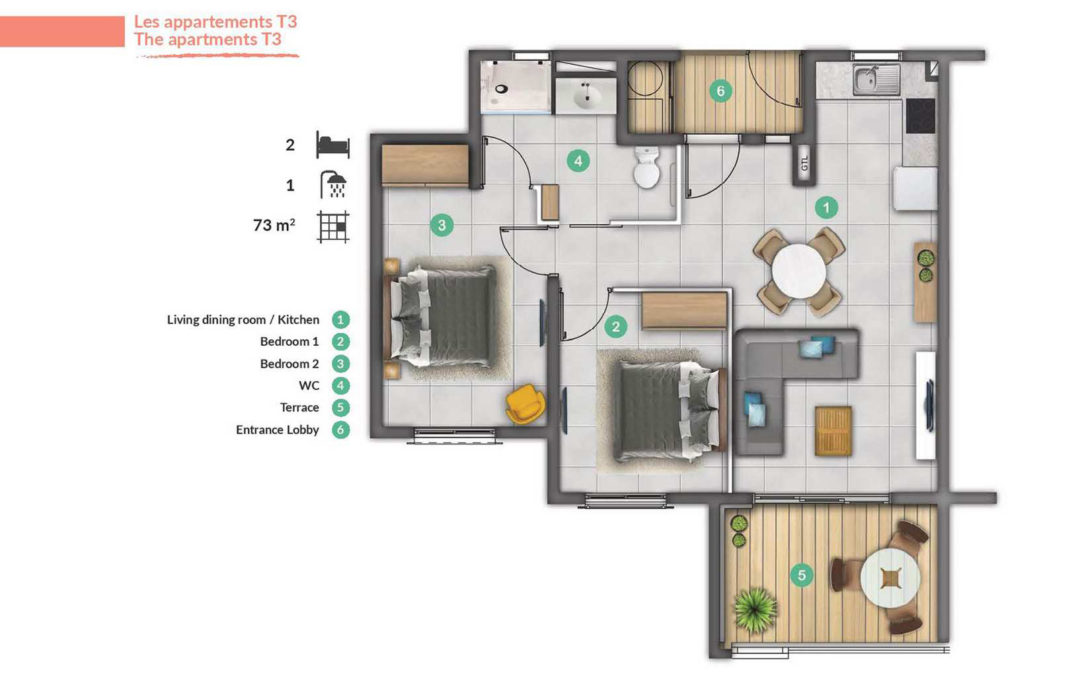 TAMARIN — Senior Residence Apartment T3